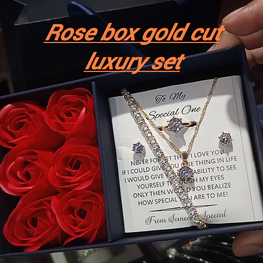 Rose box Gold look luxury set box packed