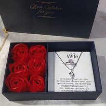 Rose box luxury set pendant chain and ring