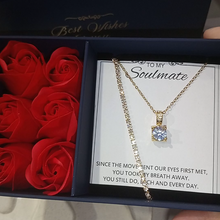 Rose box luxury set gold look pendant chain and bracelet