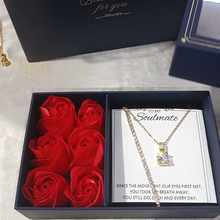 Rose box luxury set gold look pendant chain and bracelet