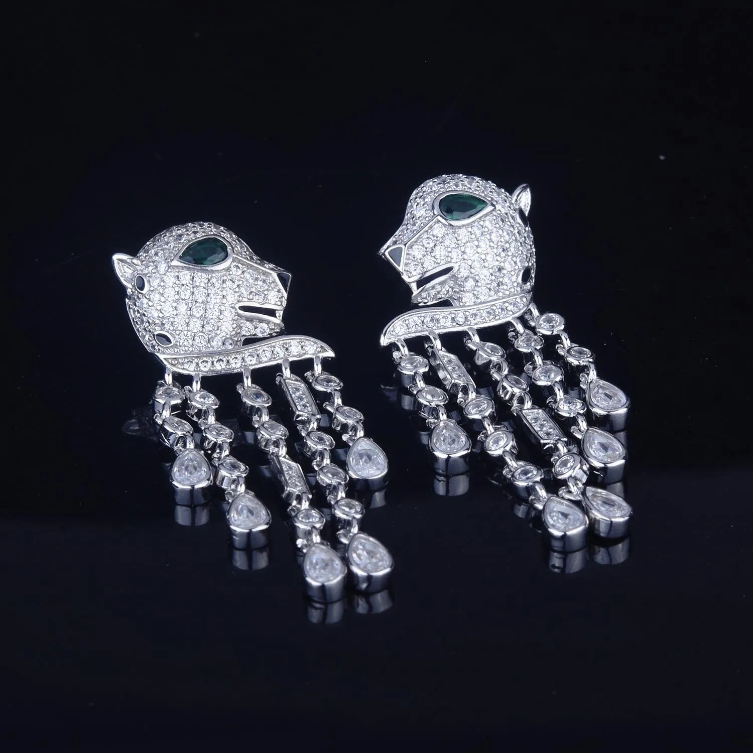 Branded RHODIUM PLATED ART NOVEAU LUXURY EARRINGS