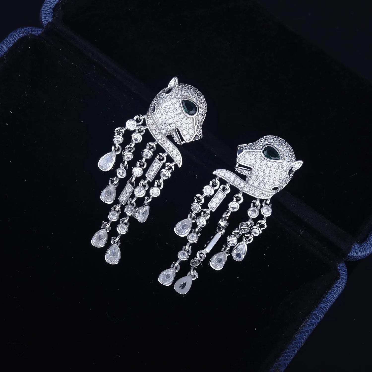 Branded RHODIUM PLATED ART NOVEAU LUXURY EARRINGS