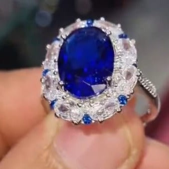 Sapphire look adjustable Exclusive quality luxury Ring for her Box packed