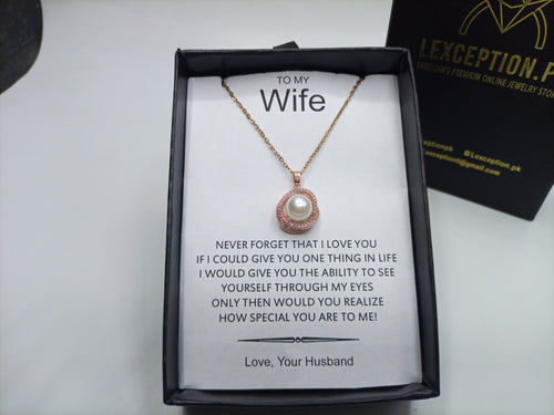 Rose Gold Plated Pearl Pendant with Chain