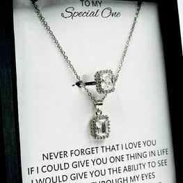 The diamond cut luxury set adjustable ring and pendant!