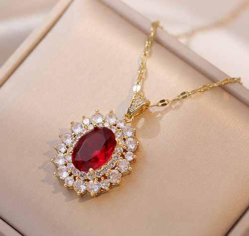 ruby gold look luxury pendant exclusive quality