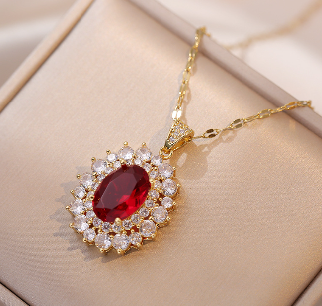 ruby gold look luxury pendant exclusive quality