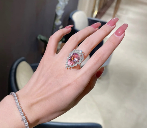Luxury wear high quality zircon ring adjustable