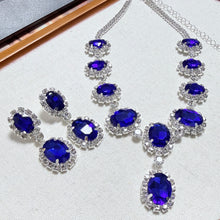 Sapphire set necklace earrings