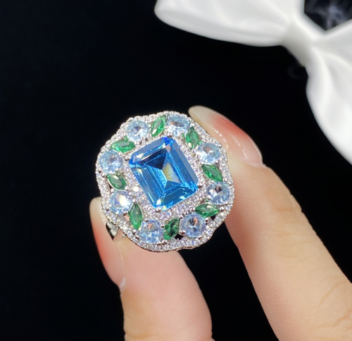 Luxury wear high quality zircon ring adjustable