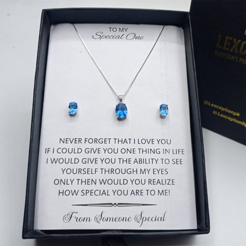 Aqua look luxury Original 925 sterling silver (chaandi) set