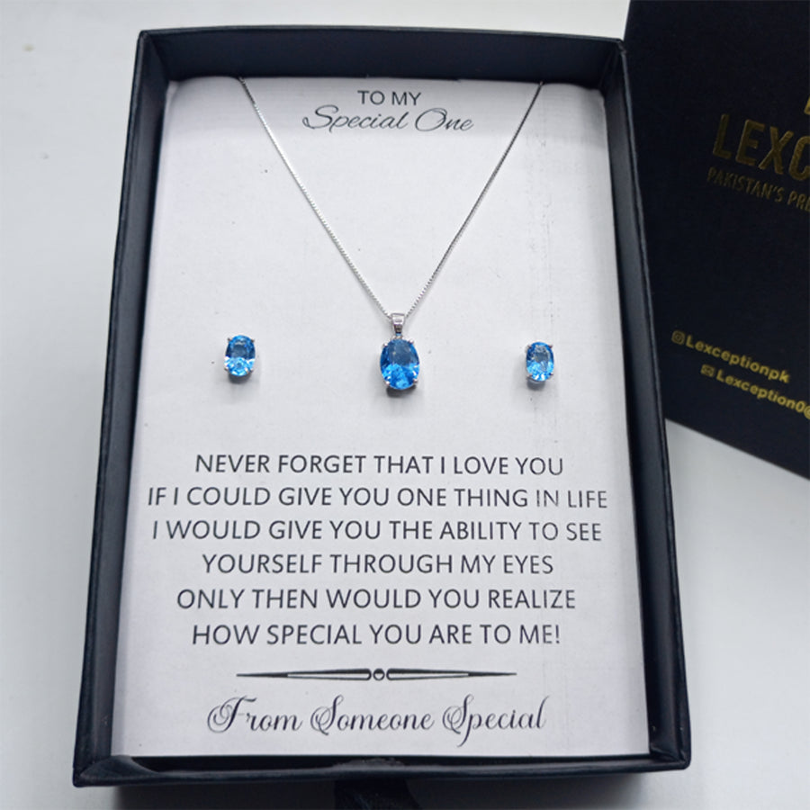 Aqua look luxury Original 925 sterling silver (chaandi) set