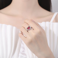 Ruby heart theme luxury ring adjustable