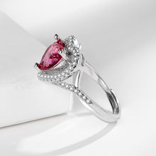 Ruby heart theme luxury ring adjustable