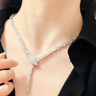 Brand Look Diamond cut Luxury necklace fully studded box packed