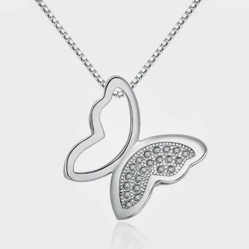 BUTTERFLY THEME DIAMOND CUT LUXURY QUALITY GIFT PENDANT BOX PACKED
