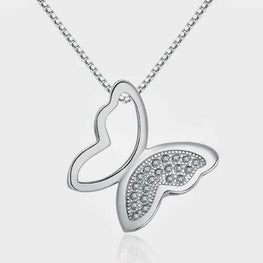 BUTTERFLY THEME DIAMOND CUT LUXURY QUALITY GIFT PENDANT BOX PACKED