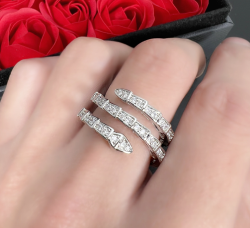 Branded Luxury wear high quality zircon ring adjustable