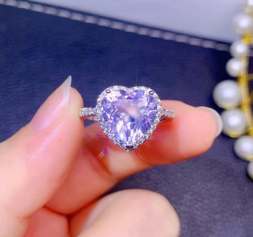 Luxury wear high quality ring adjustable purple stone