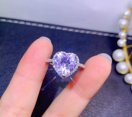 Luxury wear high quality ring adjustable purple stone