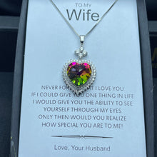 Luxury rainbow look exclusive pendant with chain and free box packaging