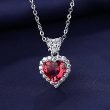 RED HEART TITANIC THEME LUXURY PENDANT WITH CHAIN AND BOX