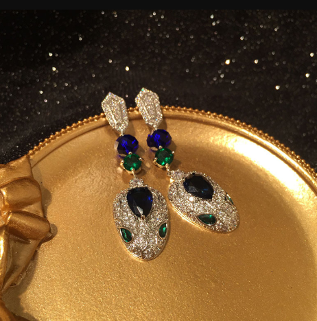 BRANDED ZIRCON STONES HIGHLY FINISHED RHODIUM PLATED LUXURY EARRINGS