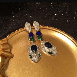 BRANDED ZIRCON STONES HIGHLY FINISHED RHODIUM PLATED LUXURY EARRINGS