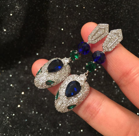 BRANDED ZIRCON STONES HIGHLY FINISHED RHODIUM PLATED LUXURY EARRINGS