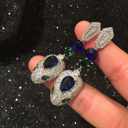 BRANDED ZIRCON STONES HIGHLY FINISHED RHODIUM PLATED LUXURY EARRINGS