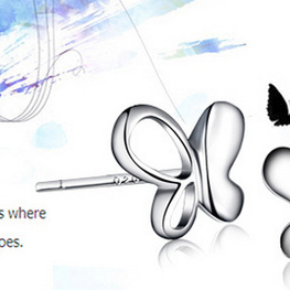 Silver colour butterfly style earrings