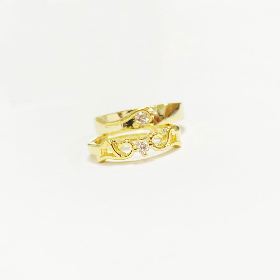 Gold plated set of 2 rings - Lexception