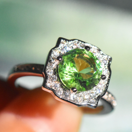 high quality platinum plated zircon ring adjustable
