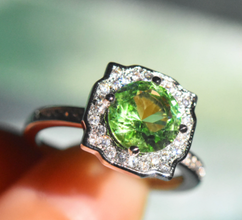 high quality platinum plated zircon ring adjustable