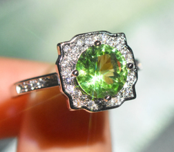 high quality platinum plated zircon ring adjustable