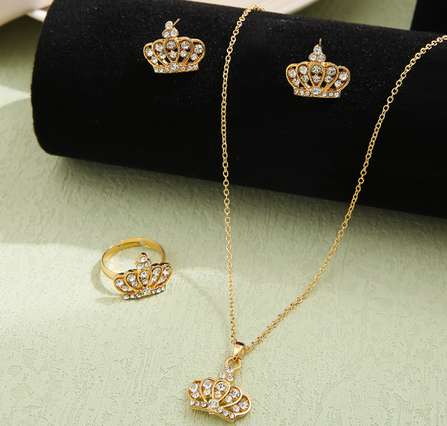 Zircon Pendant Ring & Earrings