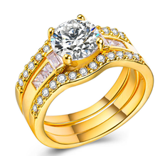 GOLD LOOK LUXURY RING SET FOR HER BOX PACKED