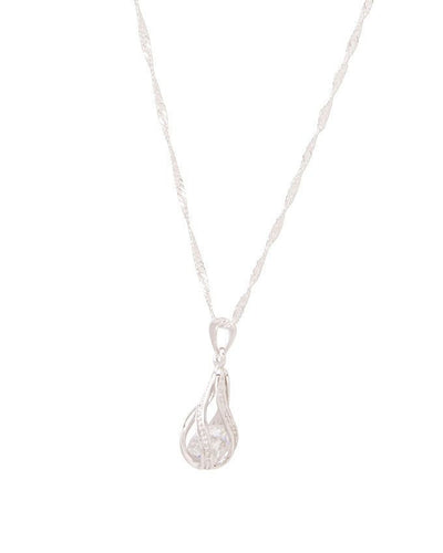 Drop Shape silver plated pendant necklace - Lexception
