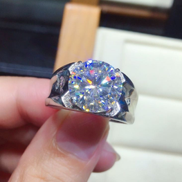 DIAMOND CUT  RHODIUM PLATED LUXURY ADJUSTABLE RING GIFT