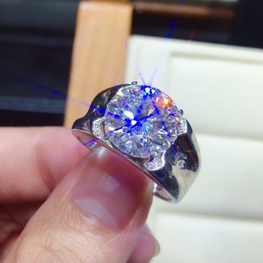 DIAMOND CUT  RHODIUM PLATED LUXURY ADJUSTABLE RING GIFT