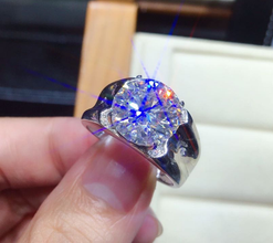 DIAMOND CUT  RHODIUM PLATED LUXURY ADJUSTABLE RING GIFT