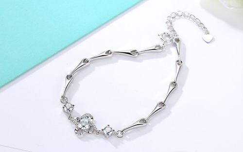 HIGH QUALITY PLATINUM PLATED ZIRCON BRACELET