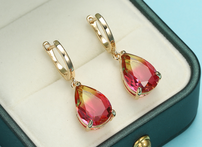 Rainbow Look luxury zircon earrings