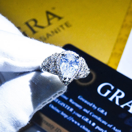 DIAMOND CUT  RHODIUM PLATED LUXURY ADJUSTABLE RING BOX PACKED