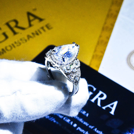 DIAMOND CUT  RHODIUM PLATED LUXURY ADJUSTABLE RING BOX PACKED