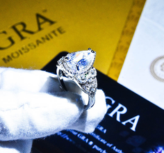 DIAMOND CUT  RHODIUM PLATED LUXURY ADJUSTABLE RING BOX PACKED