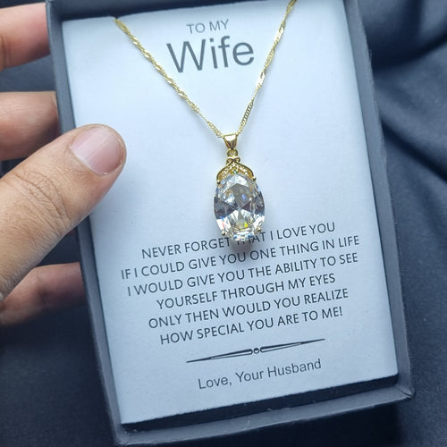Luxury gold look quality exclusive pendant with chain and free box packaging