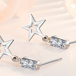 HIGH QUALITY LUXURY WEAR PLATINUM PLATED ZIRCON EARRINGS