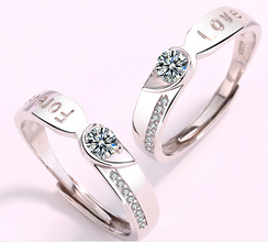 high quality platinum plated couple rings both rings adjustable!