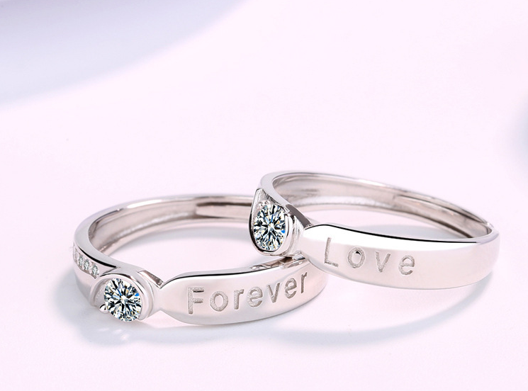 high quality platinum plated couple rings both rings adjustable!